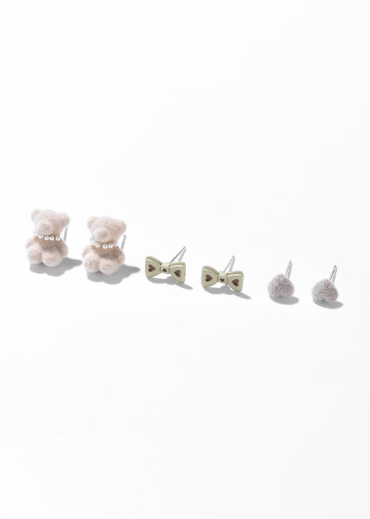 Cozy Bear Earrings Set