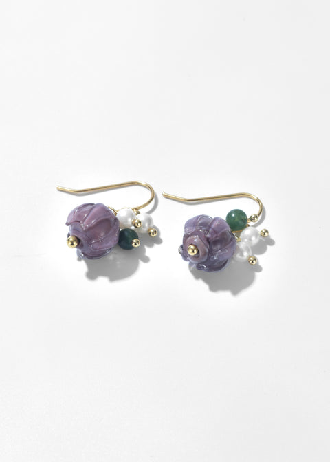 Purple Flower Earrings