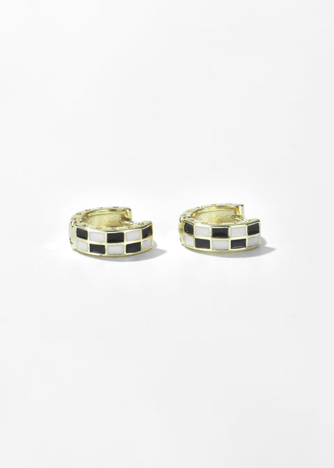 Chess Black and White Earrings