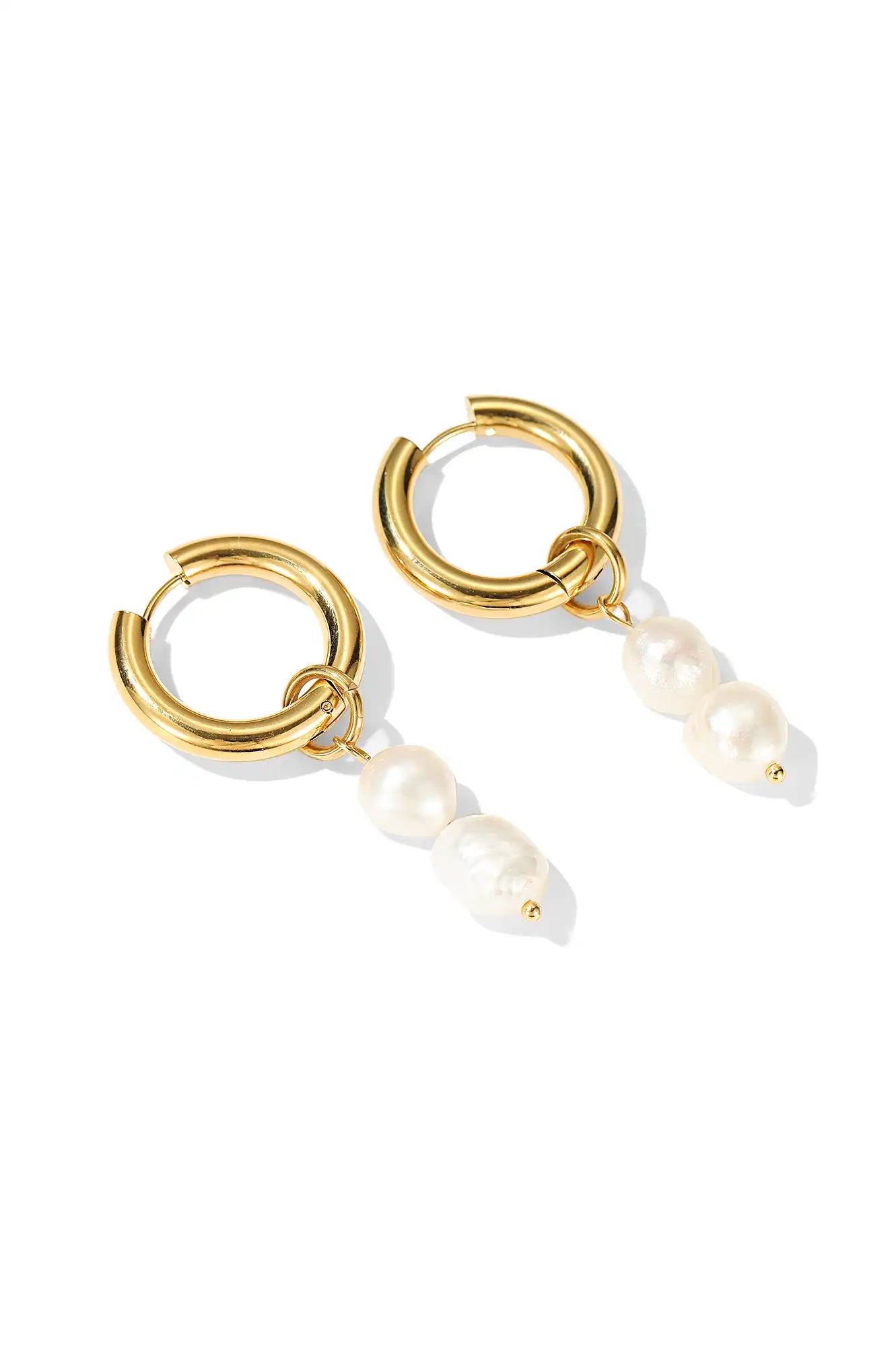 Pearl Cascade Hoop Earrings