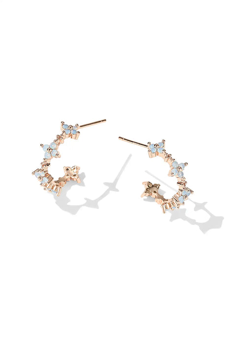 flower hoop earrings