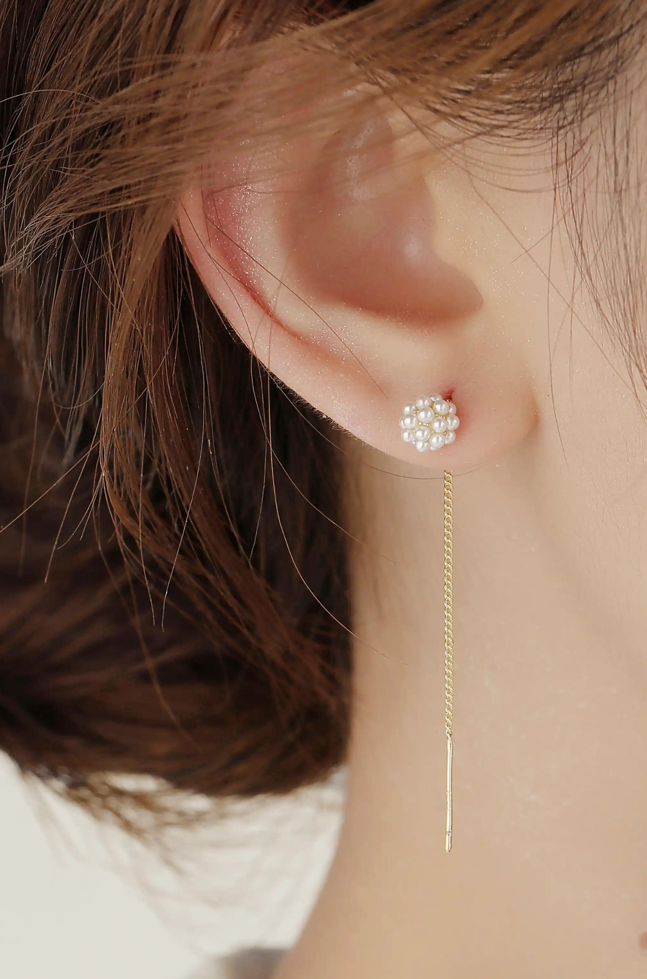 Round Threader Earring | 18KT Gold Second Piercing | STAC Fine Jewellery