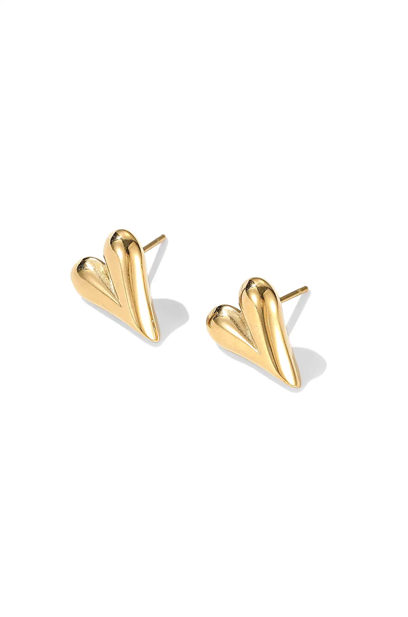 Dali's Gold Heart Stud Earrings