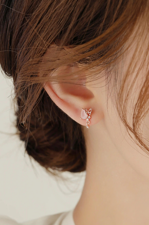 pink drop earrings