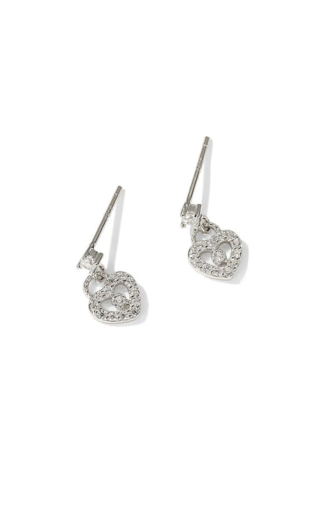 Dainty Dangle Heart Earrings