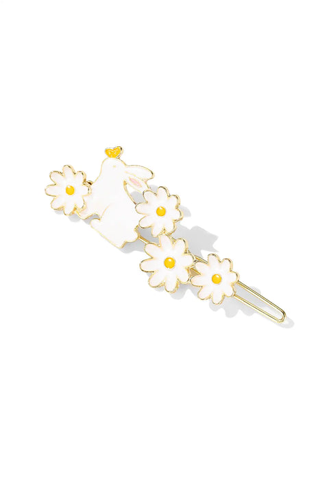 bunny flower hair clip