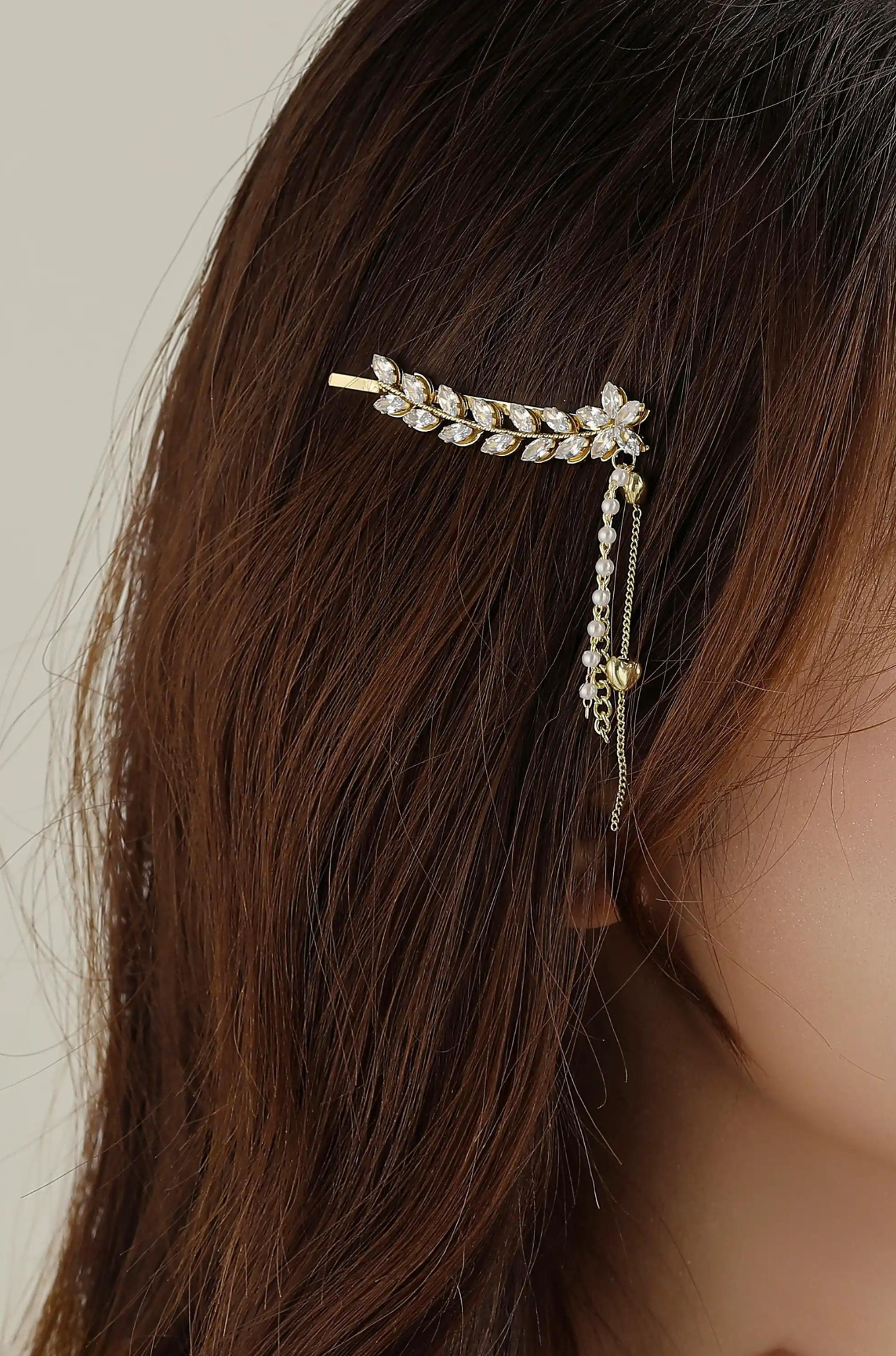 pearl hair clip, crystal hair clip