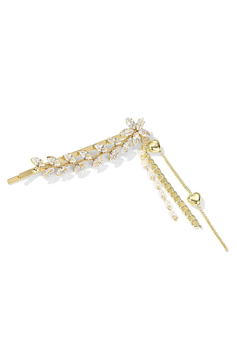 pearl hair clip, crystal hair clip