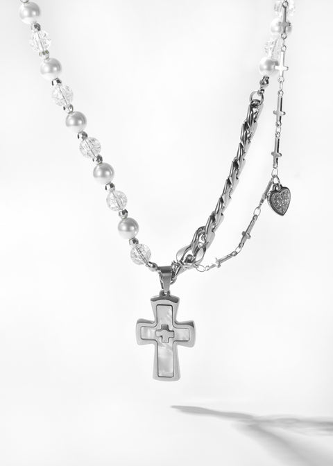 Cross Pearl Necklace