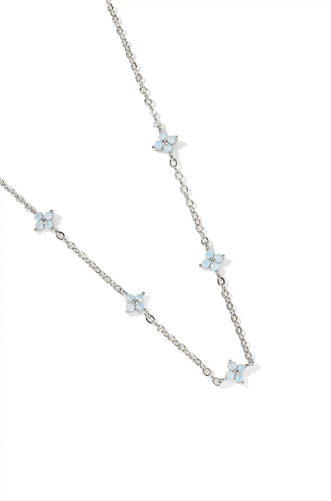 Dainty Blue Flower Necklace
