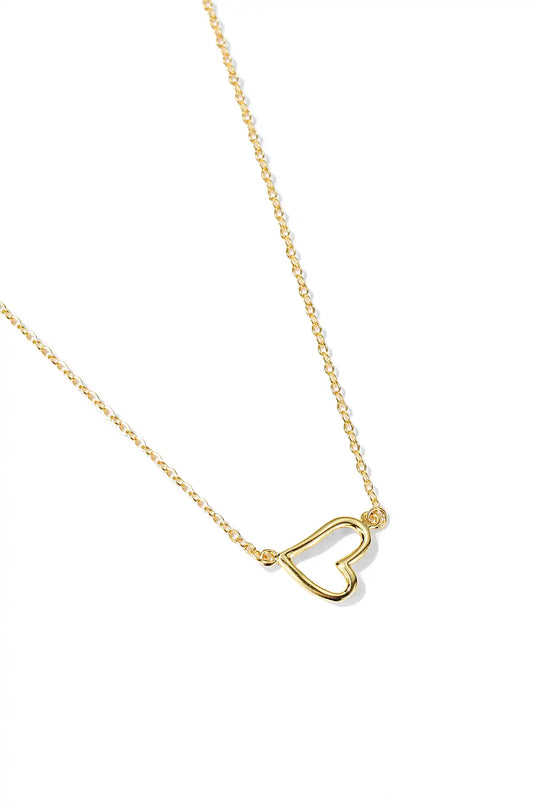 14K Gold Plated Floating Heart Necklace