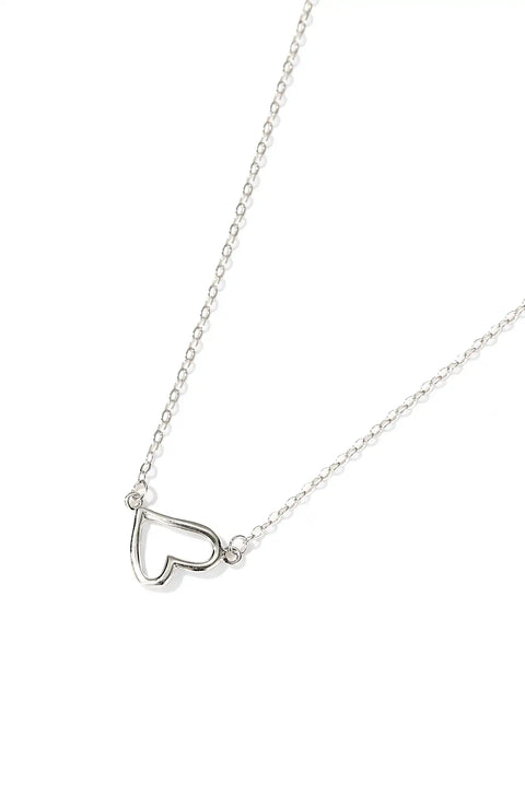 A floating heart necklace with a distinct heart pendant on a simple chain.