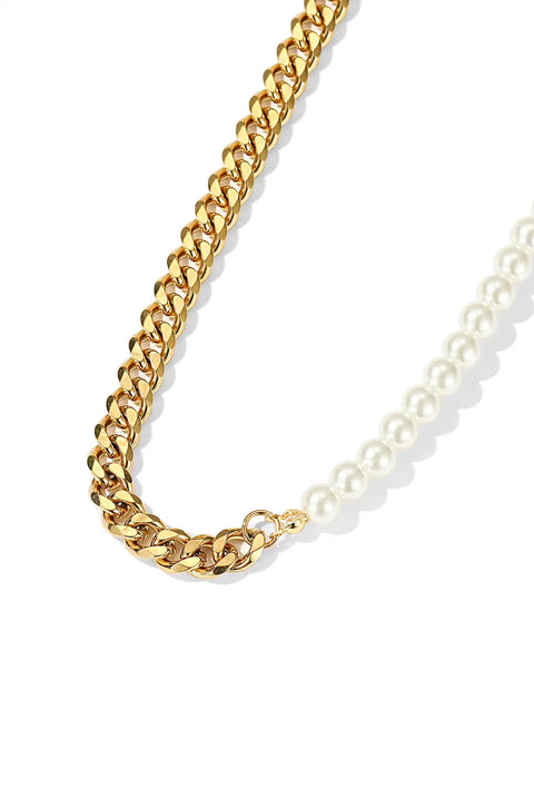 Half Cuban Half Pearl Necklace