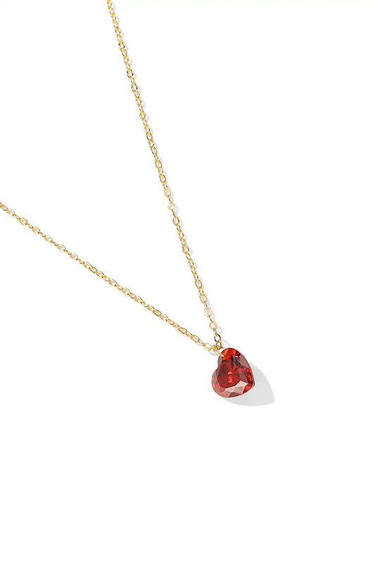 Dazzling Red Heart Necklace