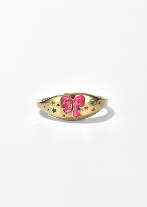 Pink Pave Bow Ring