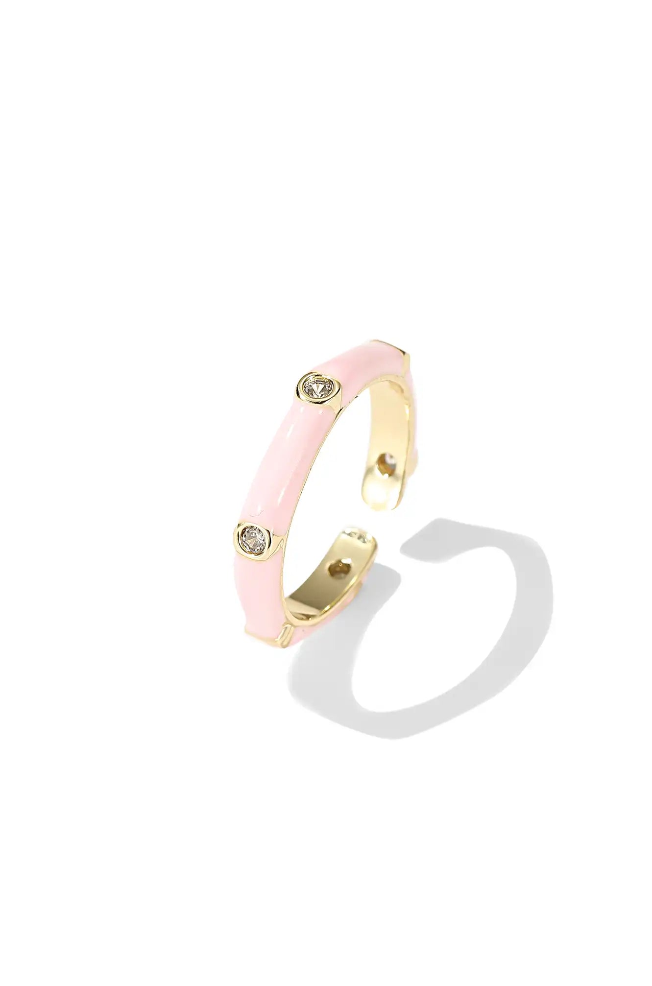 enamel ring, pink ring