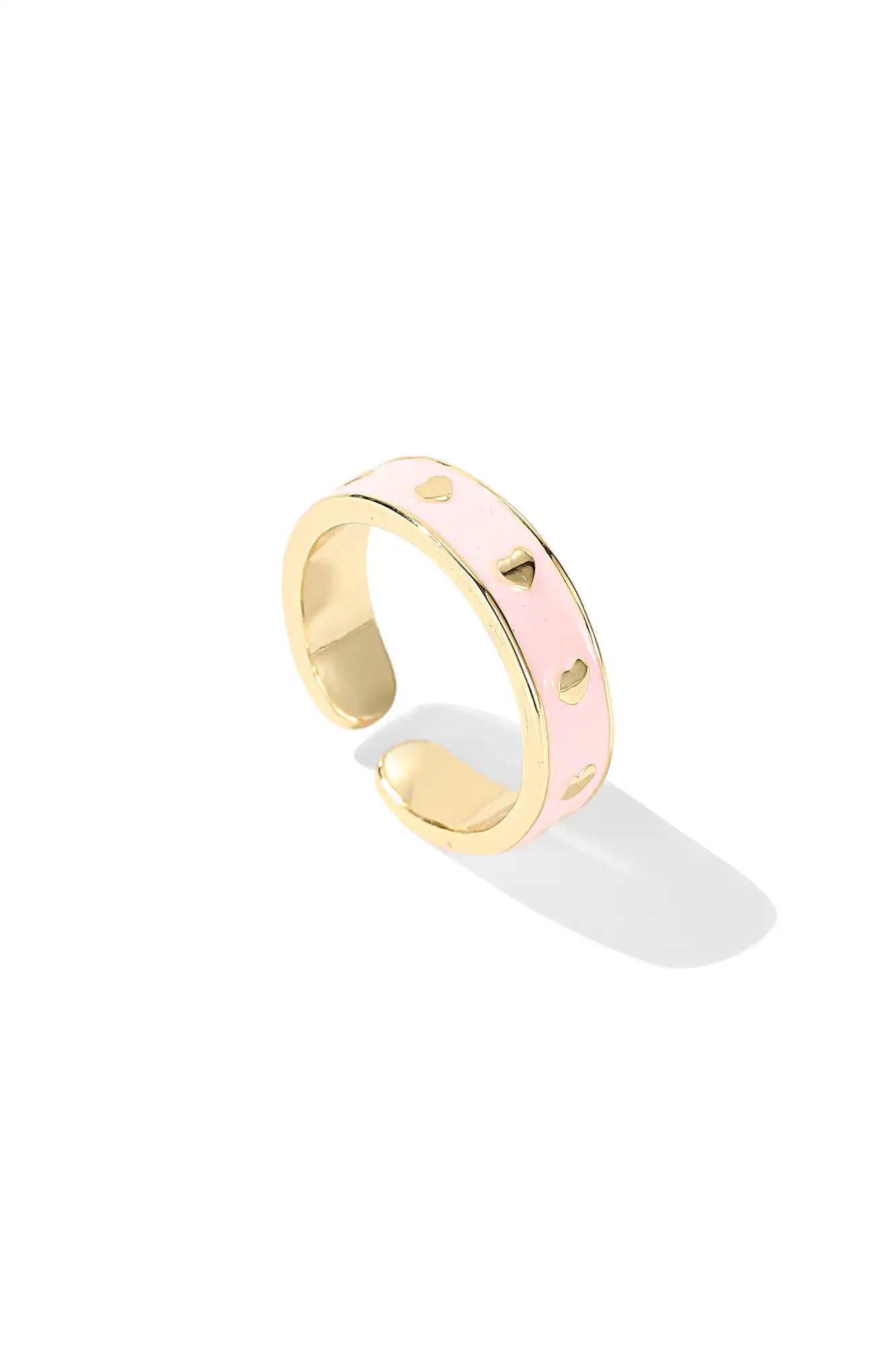 enamel ring, pink ring