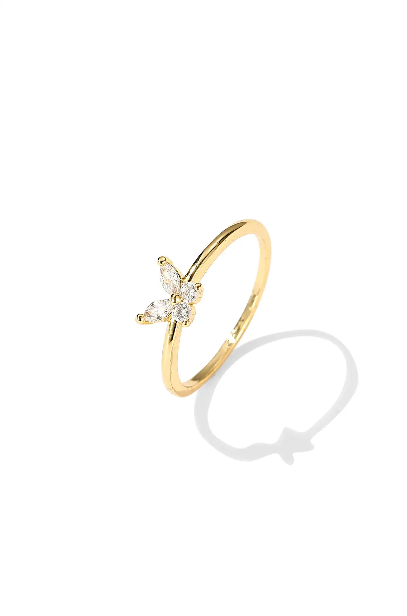 butterfly ring, gold butterfly ring