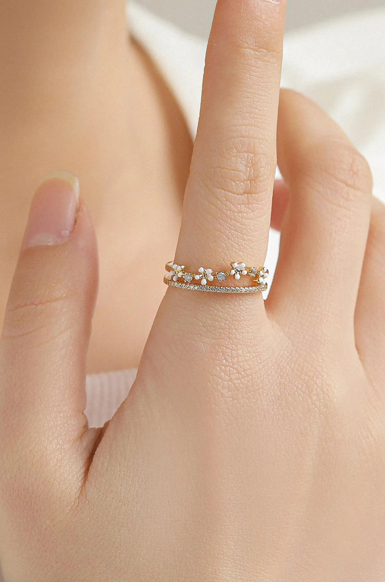 Double Layer Baby Flower Ring