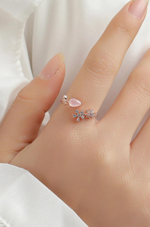 Pink Stone Gold Ring