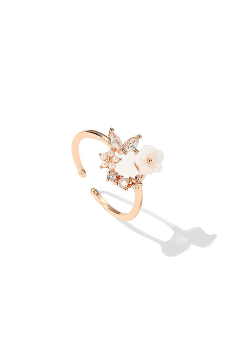 gold floral ring