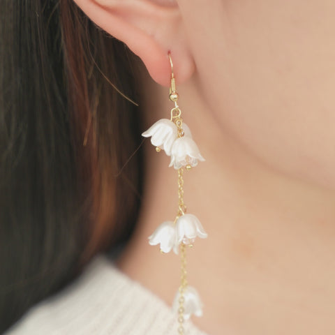 Bellflower Pearl Tassel Earring