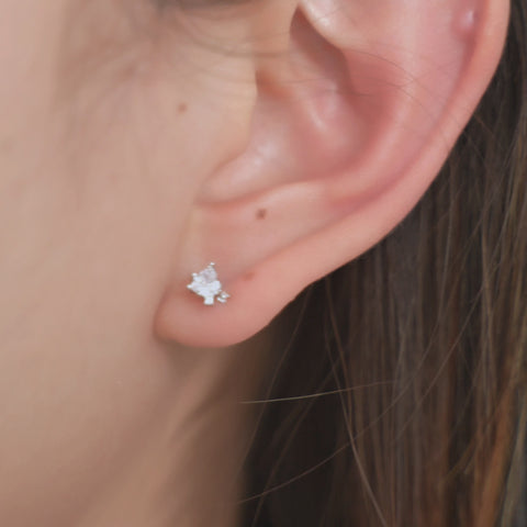 Mini Cupid Stone Stud Earrings