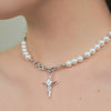 pearl cross necklace