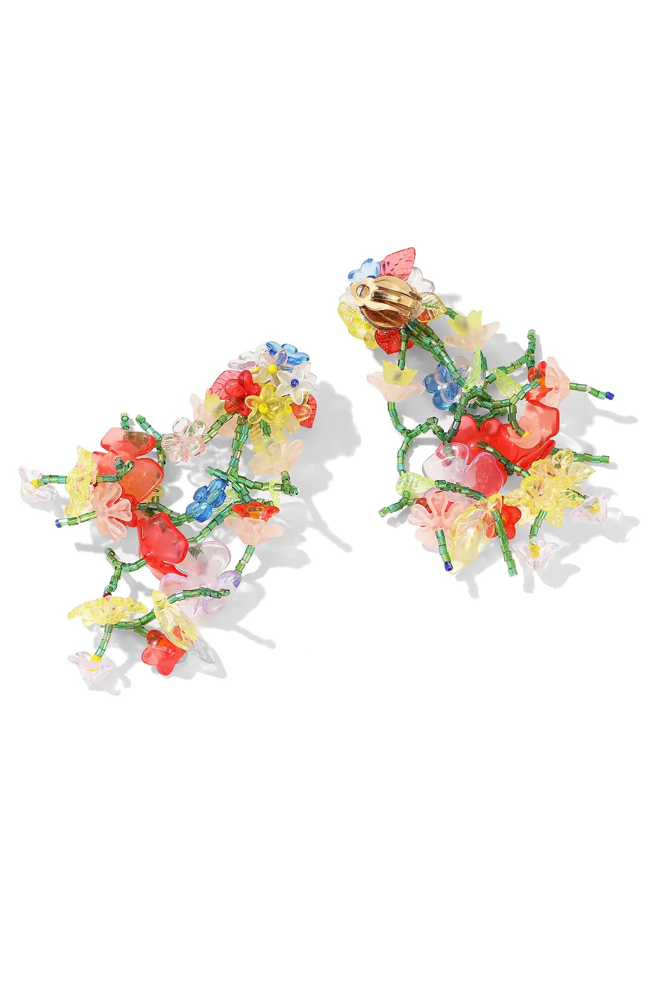 Pendientes de flores con cuentas de moda inspirados en Y2K