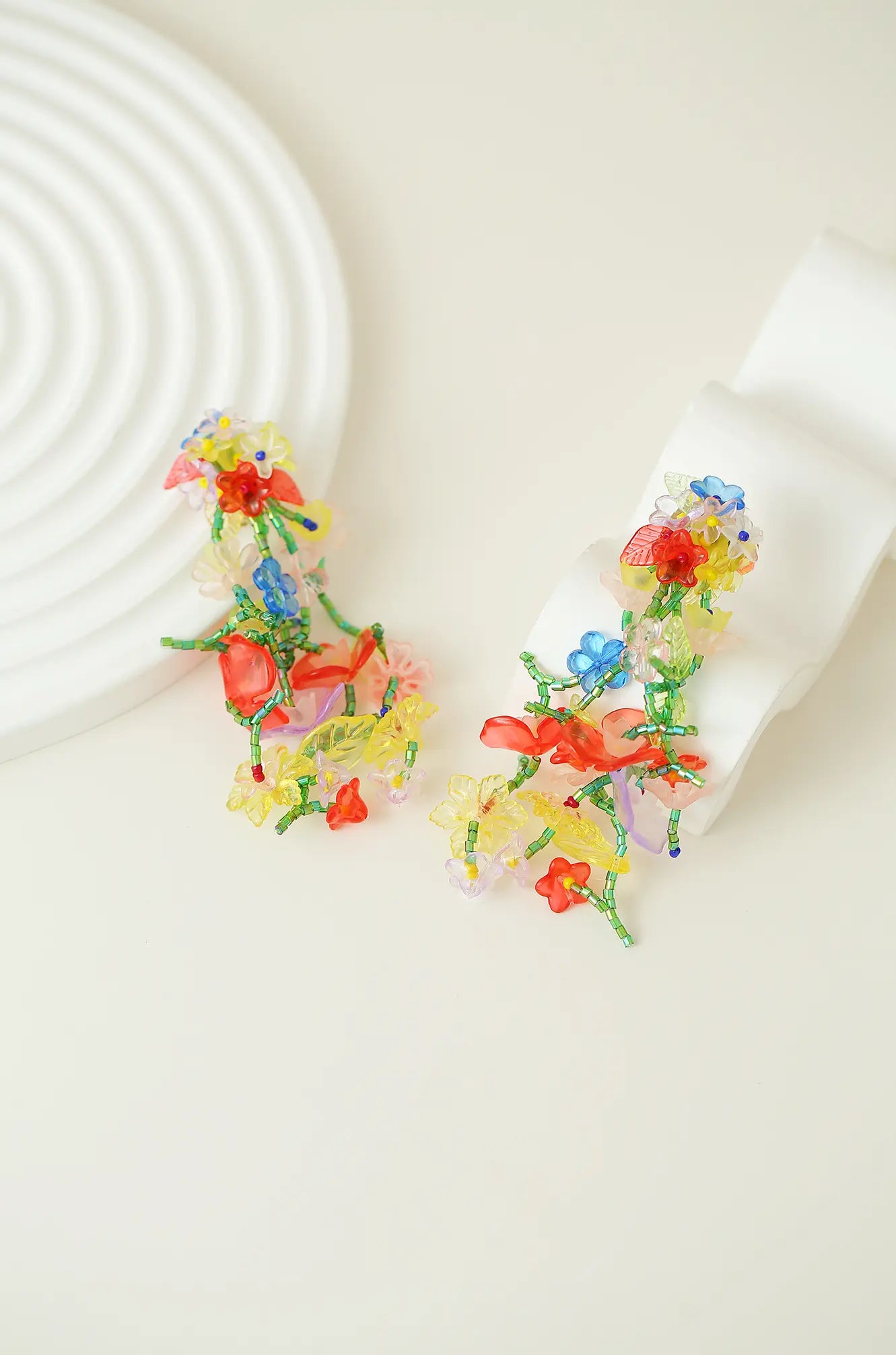 Y2K Inspired Trendy Beaded Flower Earrings