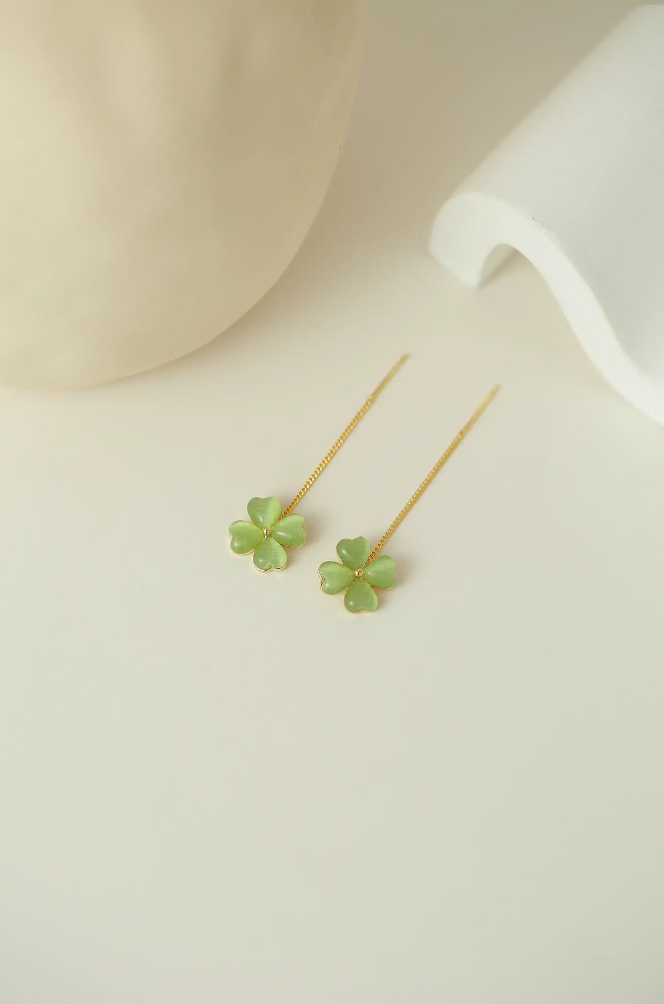 Clover Opal Threader Earrings