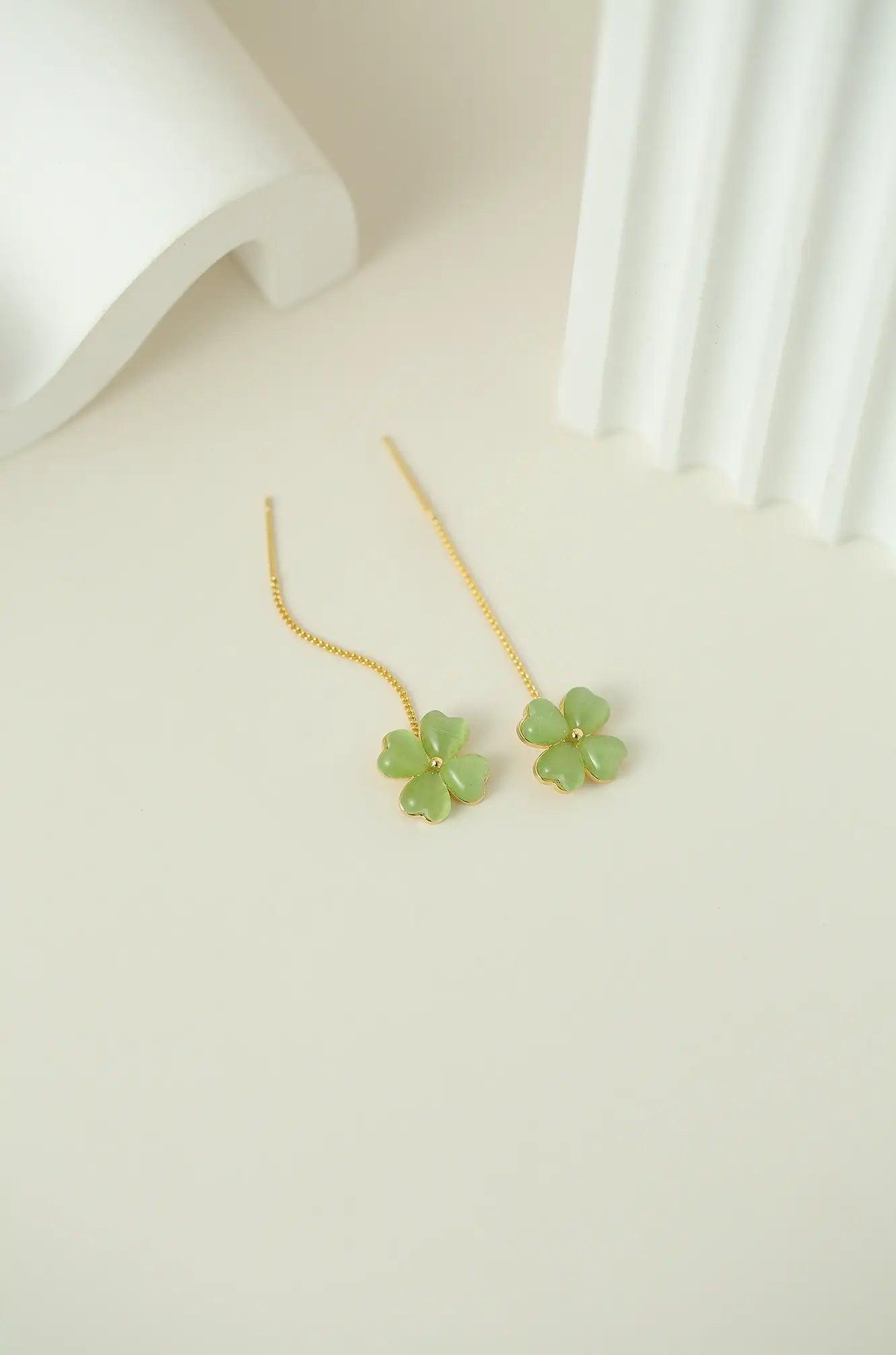 Clover Opal Threader Earrings