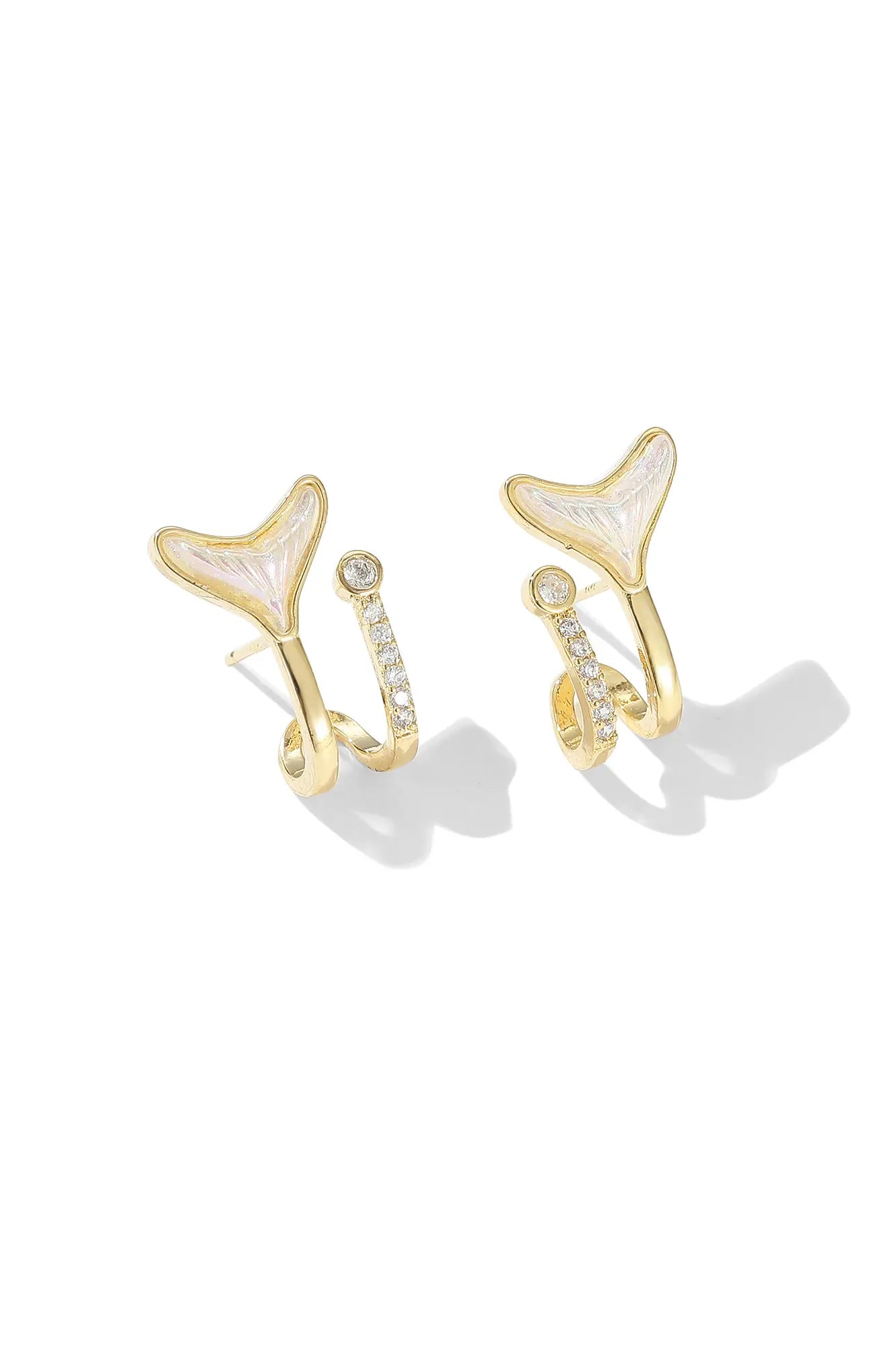 Gold Mermaid False Piercing Earrings