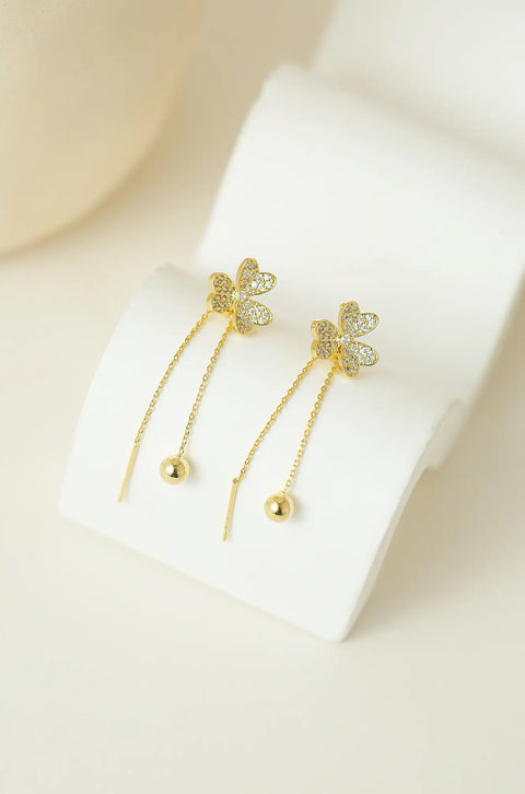 gold clover earrings