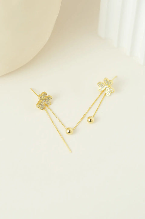 gold clover earrings