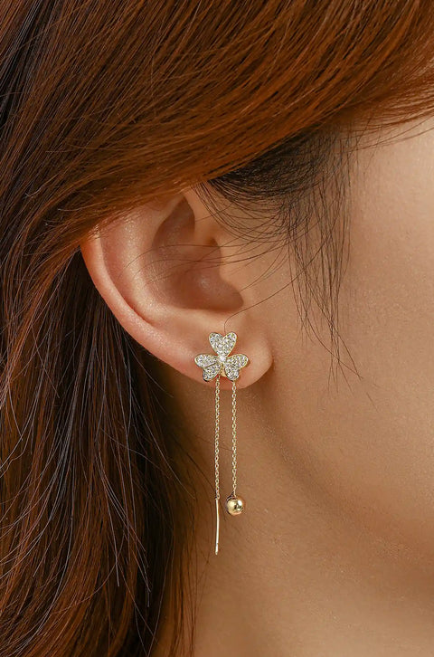 gold clover earrings