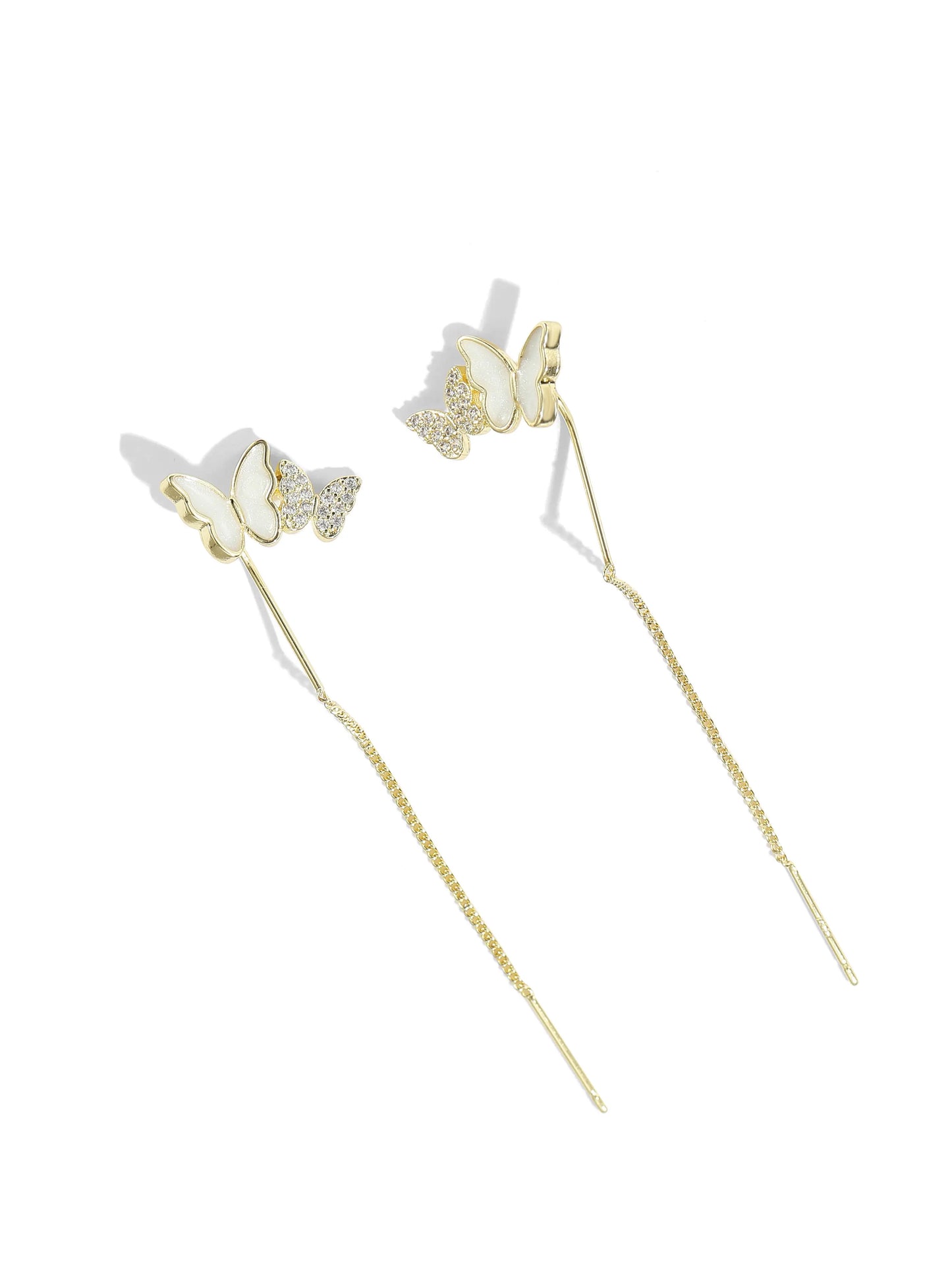 Double Butterfly Threader Earrings