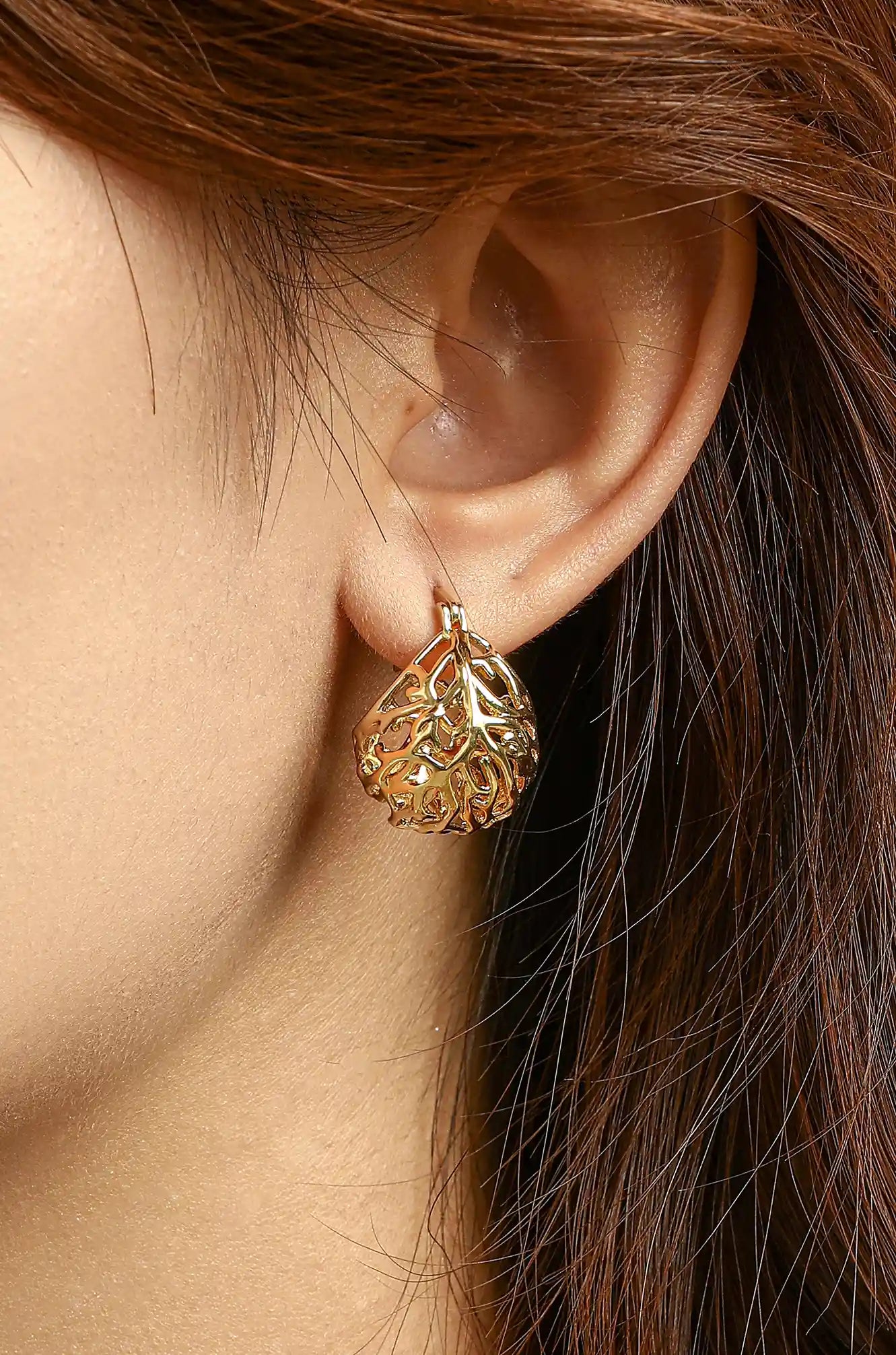 Gold Filigree Ball Earrings
