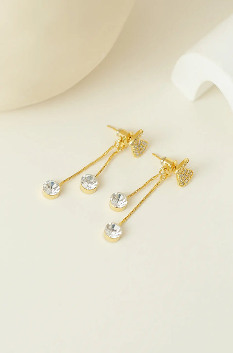 gold bow earrings