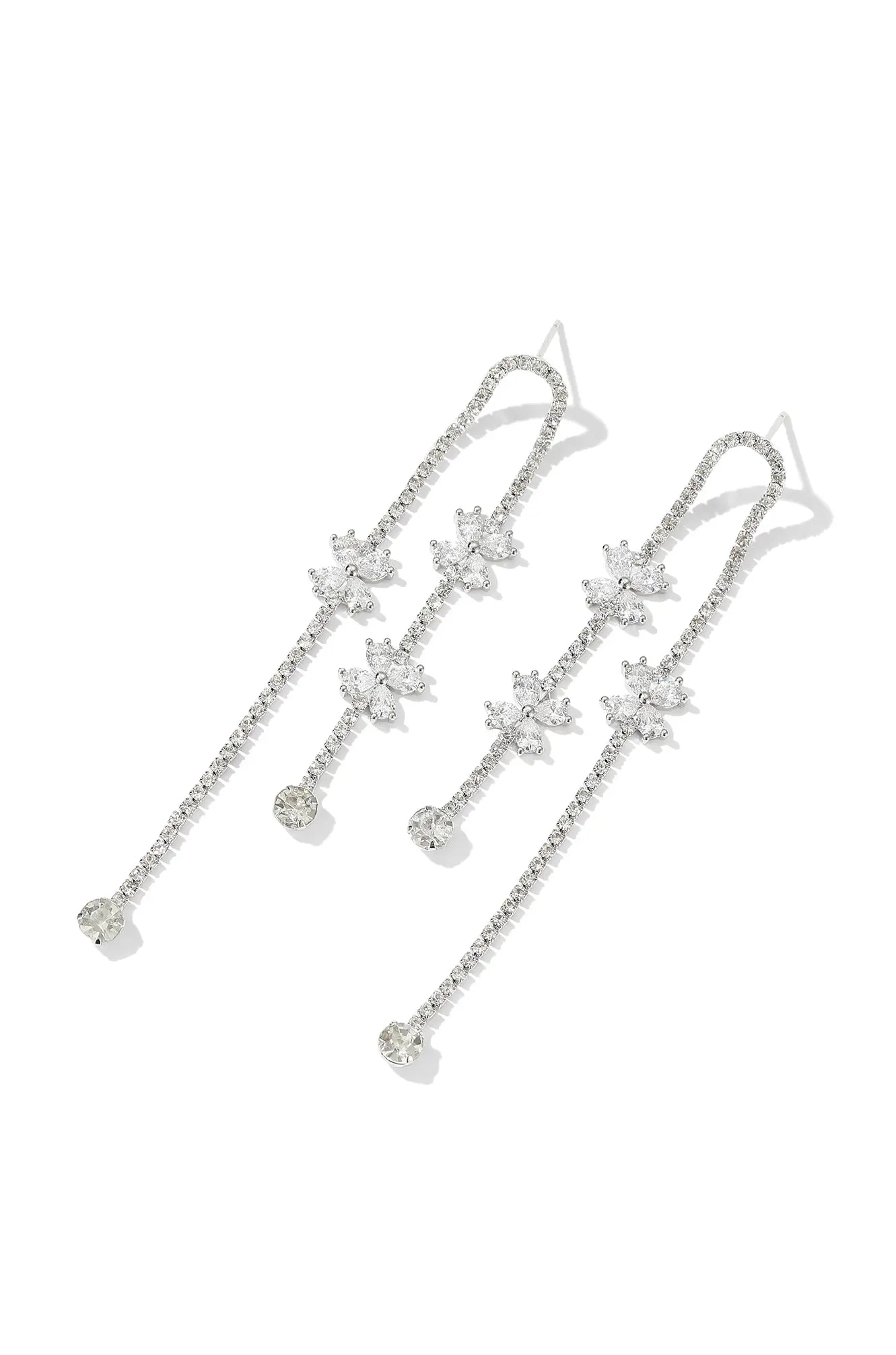 Dangling Bowknot Crystal Earrings