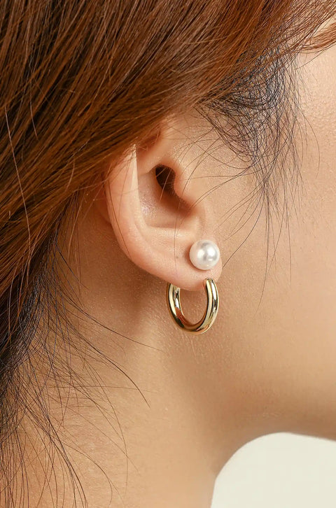 pearl hoop earrings