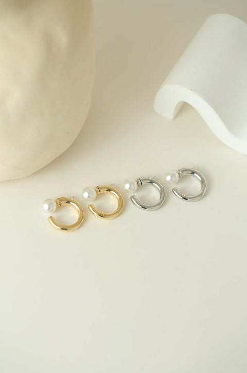 pearl hoop earrings