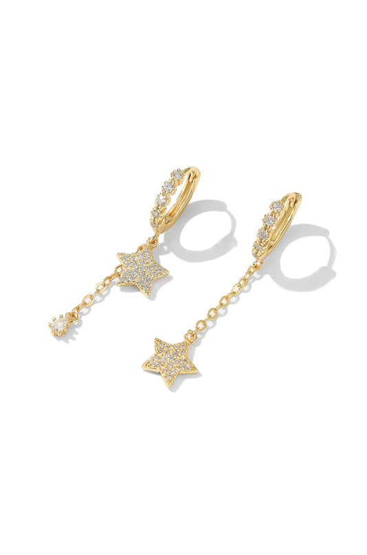 Sterling Silver Star Dangle Earrings