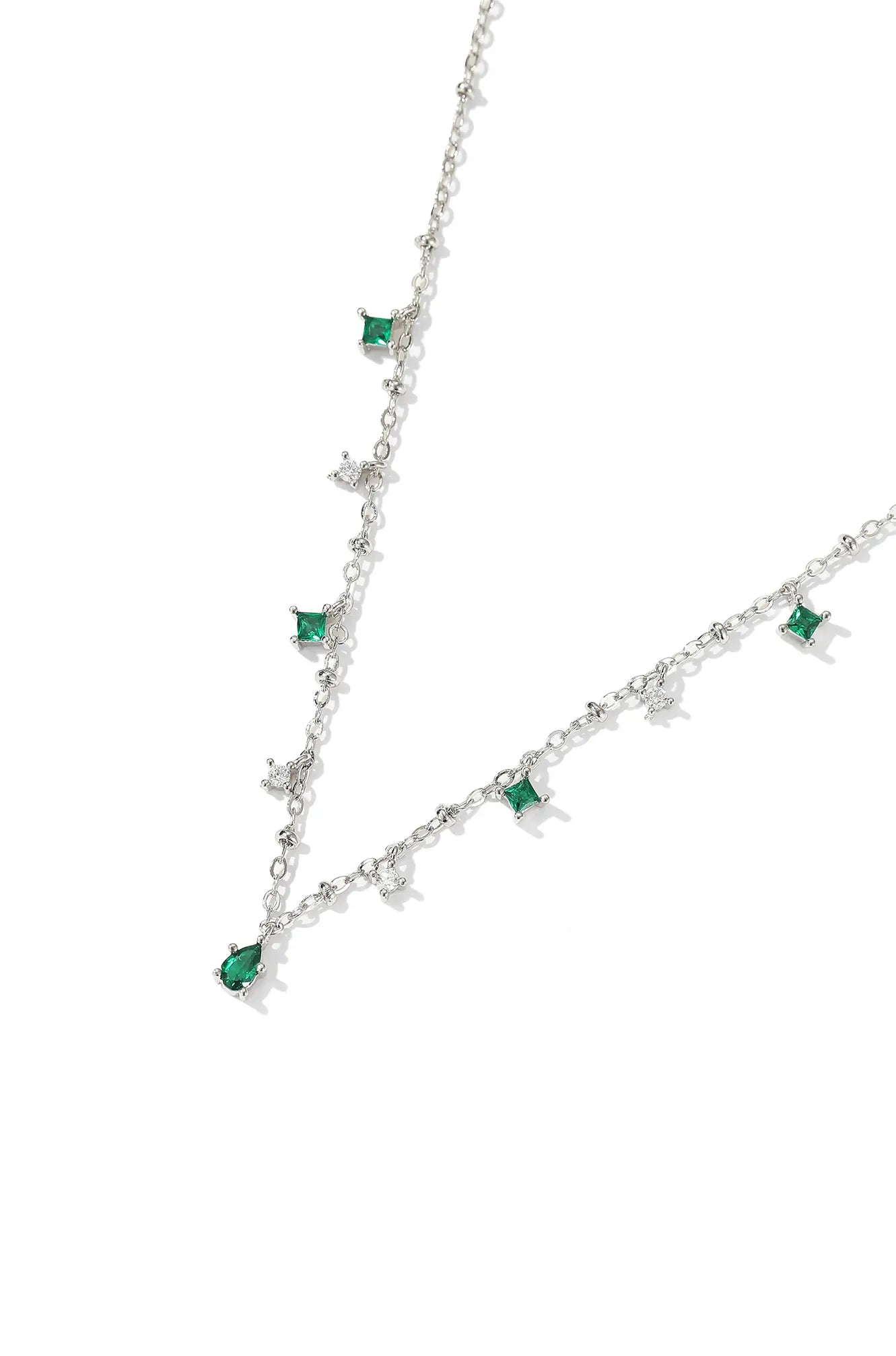 Emerald Green Station Chain Necklace
