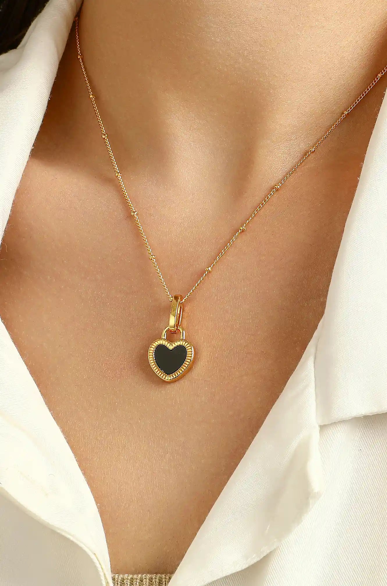 Two-sided Gold Heart Necklace