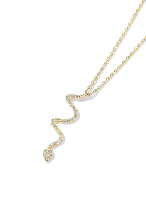 Sterling Silver Rhinestone Snake Necklace