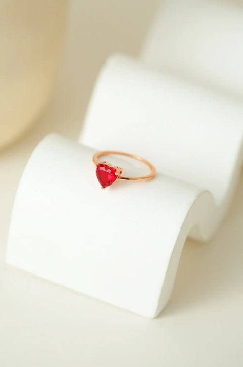 Red Heart Gem Ring