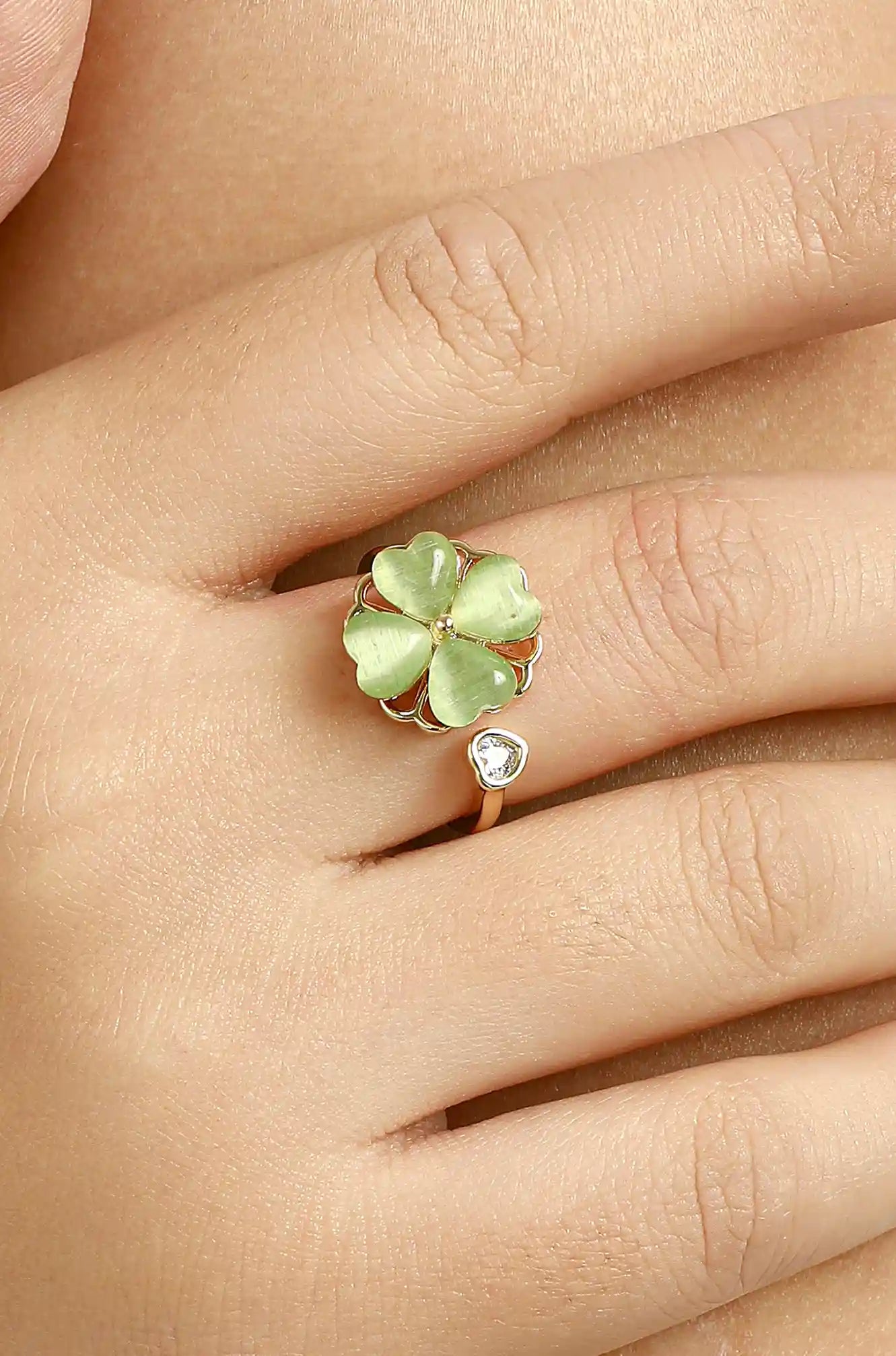 Green Opal Spinner Ring